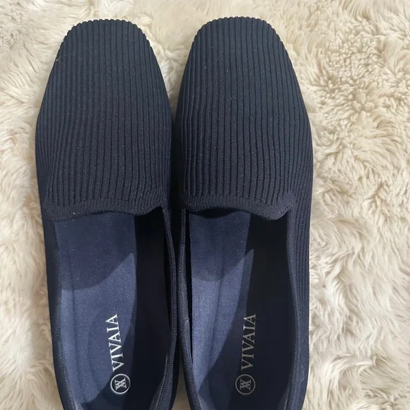 Vivaia Navy Square-Toe Loafers (Samantha) - 7 / 7.5 - Picture 3 of 8